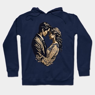 Vintage Valentine's:A Couple's Vintage Embrace - Valentine's Day Hoodie